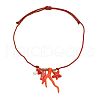 Summer Beach Porcelain Coral Fish Starfish Mushroom Pendant Cotton Cord Necklaces FS-WGEA949-01-4