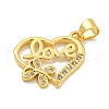 Rack Plating Brass Micro Pave Cubic Zirconia Pendants KK-B091-50B-G-2