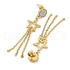 Ion Plating(IP) 304 Stainless Steel Star Dangle Stud Earrings EJEW-G400-42G-03-2