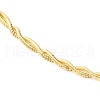 Brass Double Braided Round Snake Chain Necklaces MAK-L041-01G-2