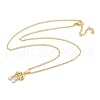 Brass Micro Pave Clear Cubic Zirconia Pendant Necklace NJEW-B100-04G-1