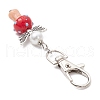 Mushroom Angel Glass Pearl & Lampwork Pendant Decorations HJEW-MZ00233-04-4