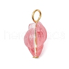 Transparent Spray Paint Glass Pendants PALLOY-JF03689-02-8