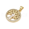 Brass Micro Pave Cubic Zirconia Pendants KK-D376-01G-2