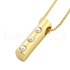 Brass & Plastic Pearl Letter Pendant Box Chain Necklaces for Women NJEW-U017-01G-09-2