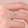 Rhodium Plated 925 Sterling Silver Micro Pave 5.2x3.1mm Moissanite Finger Rings for Women WG6524C-14-2