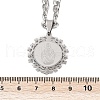 Flat Round with Virgin Pattern 304 Stainless Steel Pendant Necklaces for Men Women NJEW-K283-20P-3