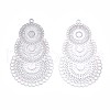 Tarnish Resistant 304 Stainless Steel Filigree Pendants STAS-R102-10P-2