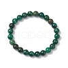 Natural Fuchsite Round Beaded Bracelets for Men Women BJEW-TA00612-2