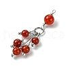 Natural Carnelian(Dyed & Heated) Round Tassel Big Pendants PALLOY-JF03281-03-3