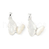 Natural White Shell Butterfly Pendants KK-U043-25S-1