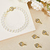 CHGCRAFT  6Pcs Brass Fold Over Clasp with Crystal Rhinestone KK-CA0002-69A-4