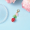 Flower Bud Glass Pearl & Seed Beads Pendant Decorations HJEW-MZ00275-01-1