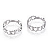 Non-Tarnish 304 Stainless Steel Hollow Out Heart Adjustable Ring for Women RJEW-T027-11P-2