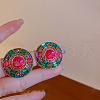 Flat Round Alloy Stud Earrings WGD430D-01-2