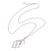 304 Stainless Steel Empty Macrame Pouch Star Moon Pendant Cable Chain Necklace Making NJEW-JN05281-03-5