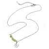 Natural Peridot Chip & Constellation Pendant Necklaces NJEW-JN05084-06-4