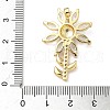 Brass Micro Pave Cubic Zirconia Pendants and Glass KK-Q068-24G-3