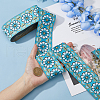 Polyester Jacquard Flower Ribbons OCOR-WH0082-141C-3