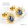 304 Stainless Steel Cubic Zirconia Stud Earrings FS-WGD0B7C-04-1