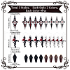 SUNNYCLUE 24Pcs 6 Styles Alloy Rhinestone Pendant DIY-SC0025-30-2