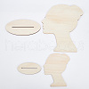 2 Sizes Hair Bun Girl Wooden Head Child Silhouette Stands ODIS-WH0030-15E-3