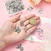 50Pcs 8 Styles Tibetan Style Alloy Moon with Fairy Pendants FIND-YW0005-15-3