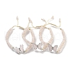 Natural Rose Quartz Braided Round Bead Bracelets BJEW-K251-06E-1