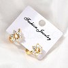 Flower Brass Hoop Earrings EJEW-S256-01A-G-2