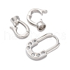 Brass Micro Pave Clear Cubic Zirconia Fold Over Clasps KK-P291-14P-2