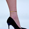 Women's Brass Flat Snake Chain Anklets for Summer Beach FN9092-1