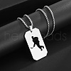 304 Stainless Steel Hollow Cut Hockey Player Pendant Necklaces FS-WGFDD7E-01-2