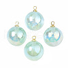 ABS Plastic Imitation Pearl Pendants PACR-T015-04A-1