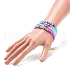 4Pcs 4 Color Handmade Polymer Clay Heishi Surfer Beaded Bracelet BJEW-JB08635-3
