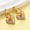 Brass Micro Pave Clear Cubic Zirconia Hoop Earrings EJEW-D322-08G-2