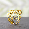 Viking Knot Hollow Out 304 Stainless Steel Adjustable Cuff Rings FS-WG1B4E7-02-2