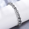304 Stainless Steel Oval Link Chain Bracelets for Women Men BJEW-R018-15P-3