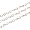 Anti-Tarnish Rhodium Plated 925 Sterling Silver Flat Cable Chains STER-F052-04P-01-1