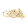 Brass Micro Pave Clear Cubic Zirconia Charms ZIRC-B010-35G-3