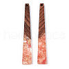 Transparent Resin & Walnut Wood Big Pendants RESI-ZX017-18E-3