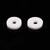 Flat Round Handmade Polymer Clay Beads CLAY-R067-8.0mm-27-4