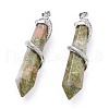 Natural Unakite Big Pointed Pendants G-F696-B06-2