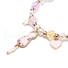 Colorful Alloy Enamel Cute Charms Bracelet BJEW-JB08661-01-4