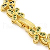 Rack Plating Brass Pave Cubic Zirconia Butterfly Link Bracelets for Women BJEW-B110-05G-01-3