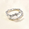 Oval Brass Cat Eye Cuff Rings for Women RJEW-U042-01P-01-3