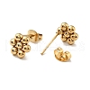PVD Vacuum Plating 201 Stainless Steel Flower Stud Earrings with 304 Stainless Steel Pins for Women EJEW-C033-01G-2