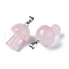 Natural Rose Quartz Pendants X-G-N0325-10I-3