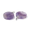 Natural Amethyst Pendants G-P491-03P-01-3