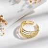 Rack Plating Brass Open Cuff Finger Rings for Women RJEW-M028-91G-3