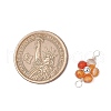 Natural Amazonite & Apatite & Rose Quartz & Amethyst & Red Agate Faceted Round Beaded Flower Connector Charms PALLOY-JF03605-02-2
